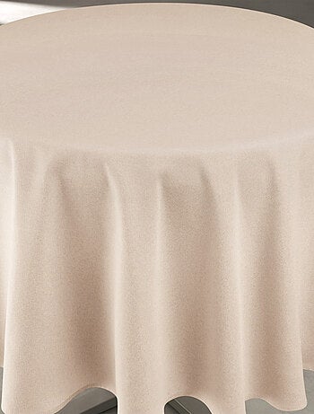 Nappe déperlante anti-taches - Effet lin pour table ronde