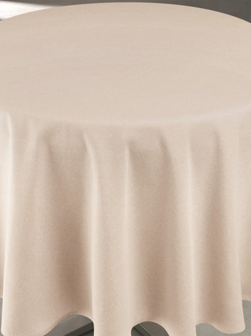 Nappe déperlante anti-taches  - Effet lin pour table ronde - Kiabi