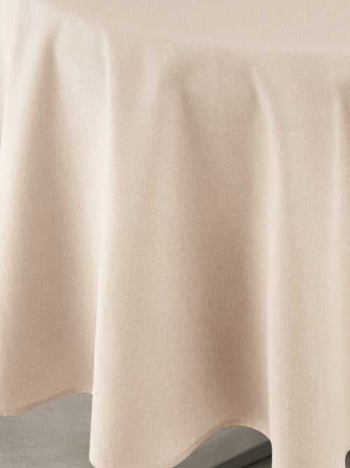 Nappe déperlante anti-taches  - Effet lin pour table ronde - Kiabi