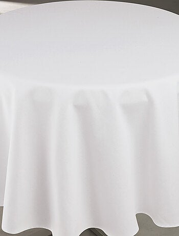 Nappe déperlante anti-taches - Effet lin pour table ronde