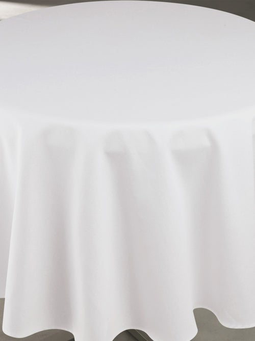 Nappe déperlante anti-taches  - Effet lin pour table ronde - Kiabi