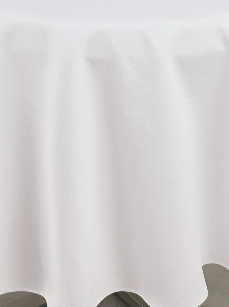 Nappe déperlante anti-taches  - Effet lin pour table ronde Blanc - Kiabi