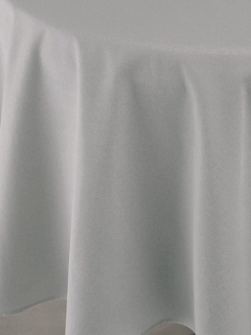Nappe déperlante anti-taches  - Effet lin pour table ronde Gris perle - Kiabi