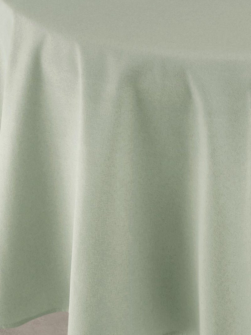 Nappe déperlante anti-taches  - Effet lin pour table ronde Kaki - Kiabi