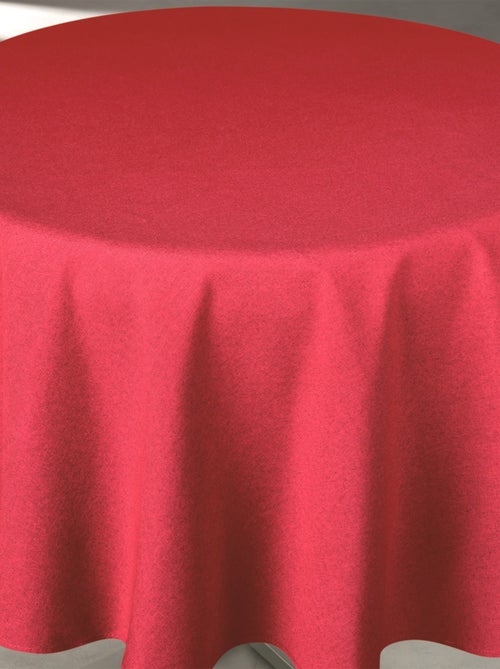 Nappe déperlante anti-taches  - Effet lin pour table ronde - Kiabi