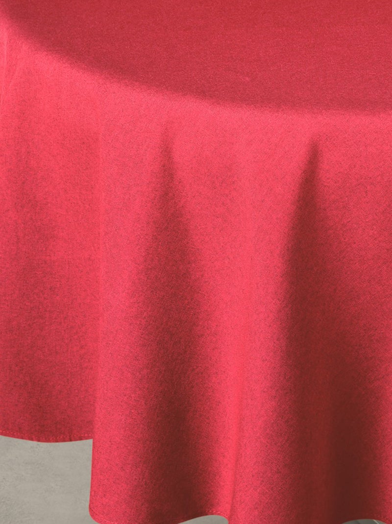 Nappe déperlante anti-taches  - Effet lin pour table ronde Rouge - Kiabi
