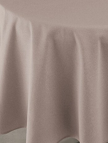 Nappe déperlante anti-taches - Effet lin pour table ronde