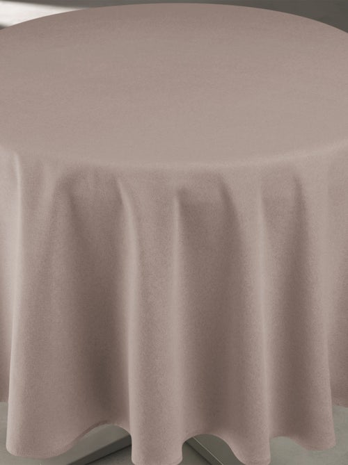 Nappe déperlante anti-taches  - Effet lin pour table ronde - Kiabi