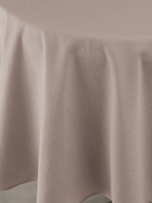 Nappe déperlante anti-taches  - Effet lin pour table ronde - Kiabi