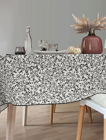 Nappe déperlante en voile de coton imprimée fleurs