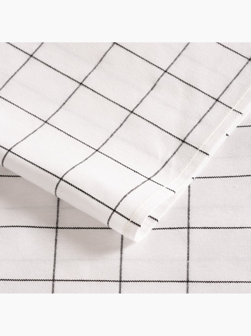 Nappe en coton à carreaux, fil teint en relief - Gamusi. Blanc - Kiabi