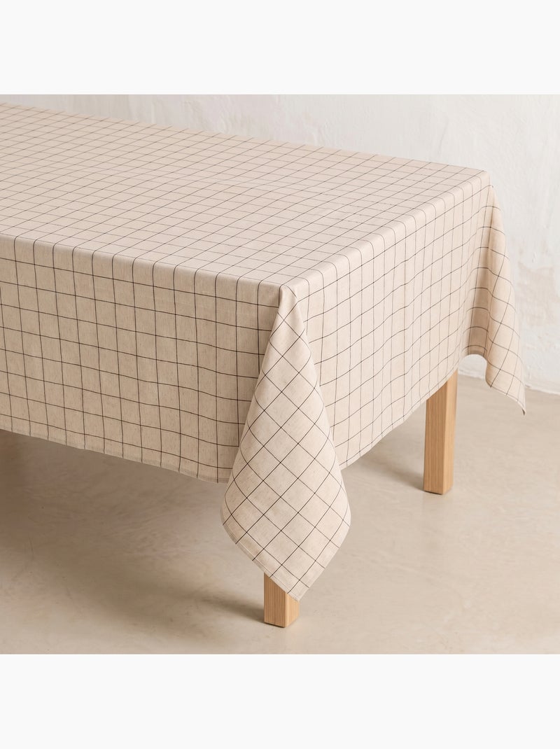 Nappe en coton à carreaux, fil teint en relief - Gamusi. Ocre - Kiabi