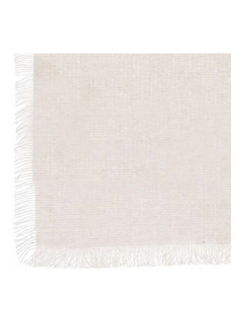 Nappe en coton a franges - Chic et élégante Blanc - Kiabi