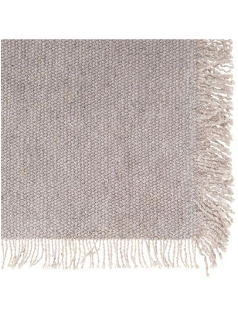 Nappe en coton a franges - Chic et élégante Gris - Kiabi