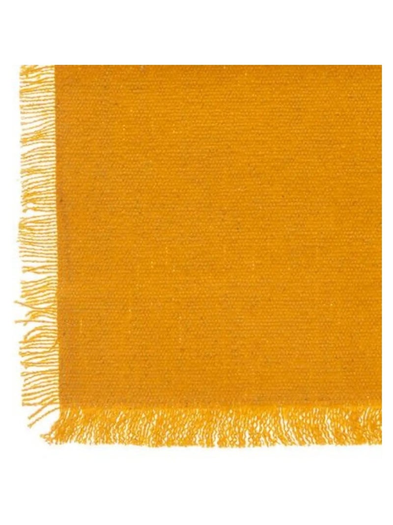 Nappe en coton a franges - Chic et élégante Jaune - Kiabi