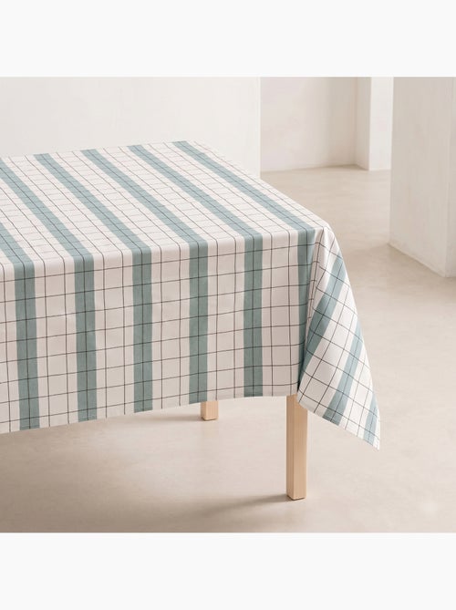 Nappe en coton à rayures avec carreaux en fil teint en relief - Gamusi. - Kiabi