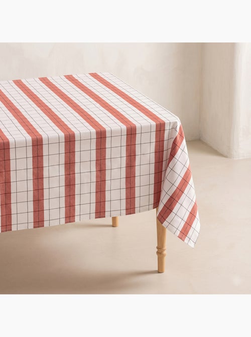 Nappe en coton à rayures avec carreaux en fil teint en relief - Gamusi. - Kiabi