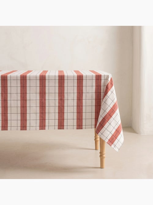 Nappe en coton à rayures avec carreaux en fil teint en relief - Gamusi. - Kiabi