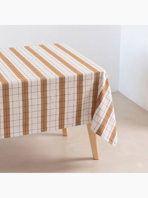 Nappe en coton à rayures avec carreaux en fil teint en relief - Gamusi. - Kiabi Nappe en coton à rayures avec carreaux en fil teint en relief - Gamusi. - Kiabi