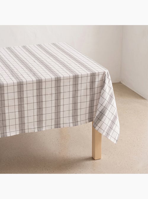 Nappe en coton à rayures avec carreaux en fil teint en relief - Gamusi. - Kiabi