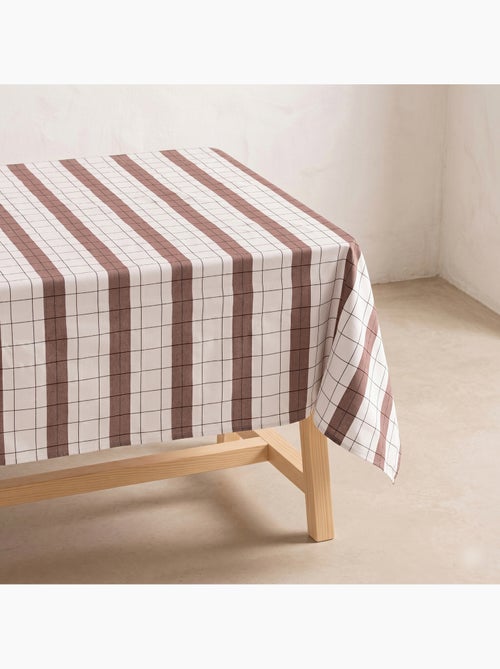 Nappe en coton à rayures avec carreaux en fil teint en relief - Gamusi. - Kiabi