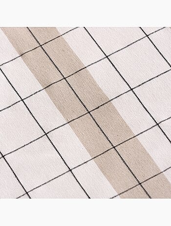 Nappe en coton à rayures avec carreaux en fil teint en relief - Gamusi.