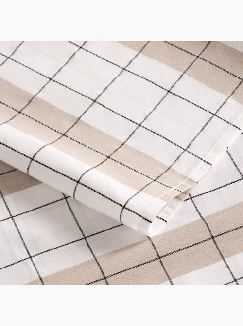 Nappe en coton à rayures avec carreaux en fil teint en relief - Gamusi. - Kiabi Nappe en coton à rayures avec carreaux en fil teint en relief - Gamusi. - Kiabi