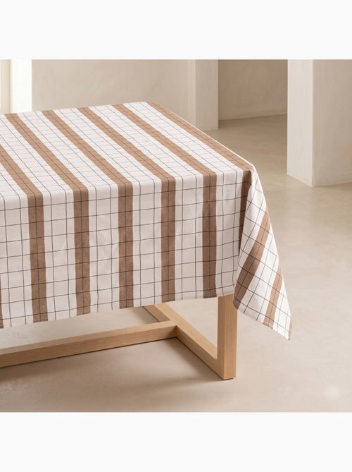Nappe en coton à rayures avec carreaux en fil teint en relief - Gamusi. - Kiabi