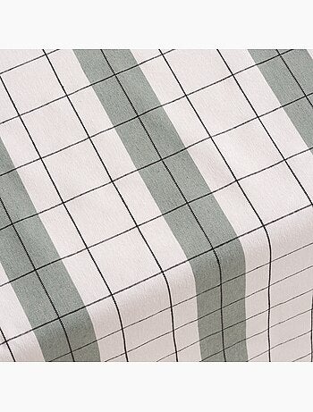 Nappe en coton à rayures avec carreaux en fil teint en relief - Gamusi.
