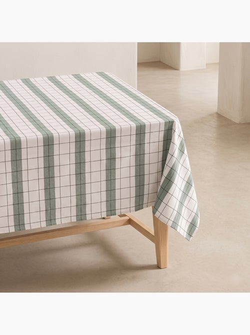 Nappe en coton à rayures avec carreaux en fil teint en relief - Gamusi. - Kiabi Nappe en coton à rayures avec carreaux en fil teint en relief - Gamusi. - Kiabi