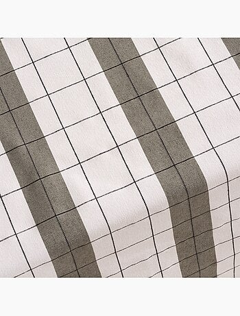 Nappe en coton à rayures avec carreaux en fil teint en relief - Gamusi.