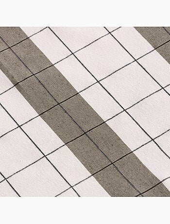 Nappe en coton à rayures avec carreaux en fil teint en relief - Gamusi.