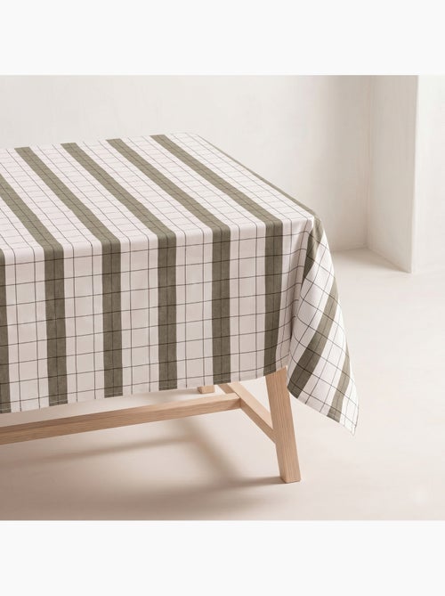 Nappe en coton à rayures avec carreaux en fil teint en relief - Gamusi. - Kiabi
