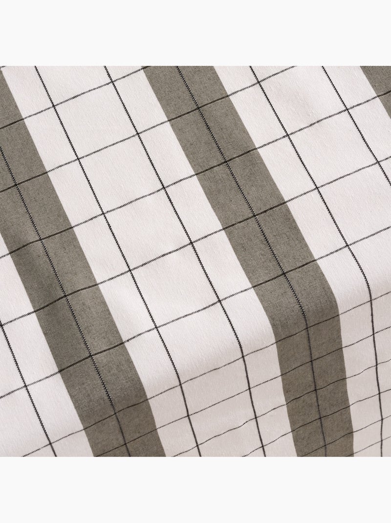 Nappe en coton à rayures avec carreaux en fil teint en relief - Gamusi. Vert - Kiabi