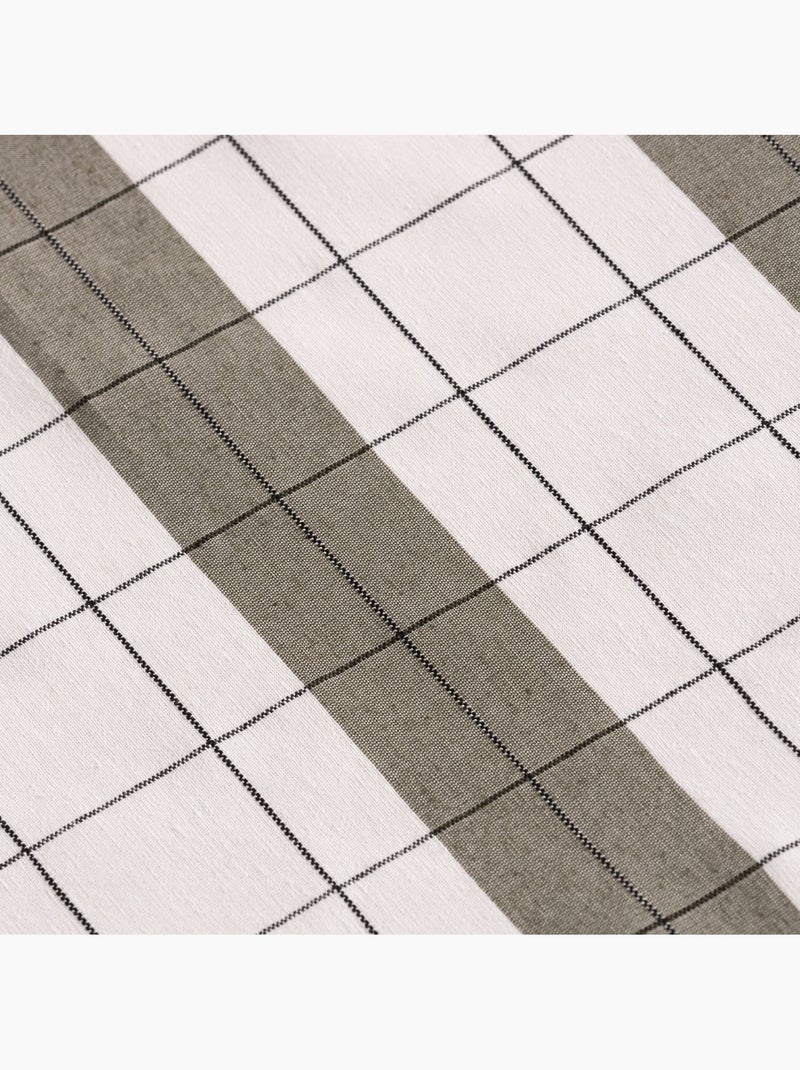 Nappe en coton à rayures avec carreaux en fil teint en relief - Gamusi. Vert - Kiabi