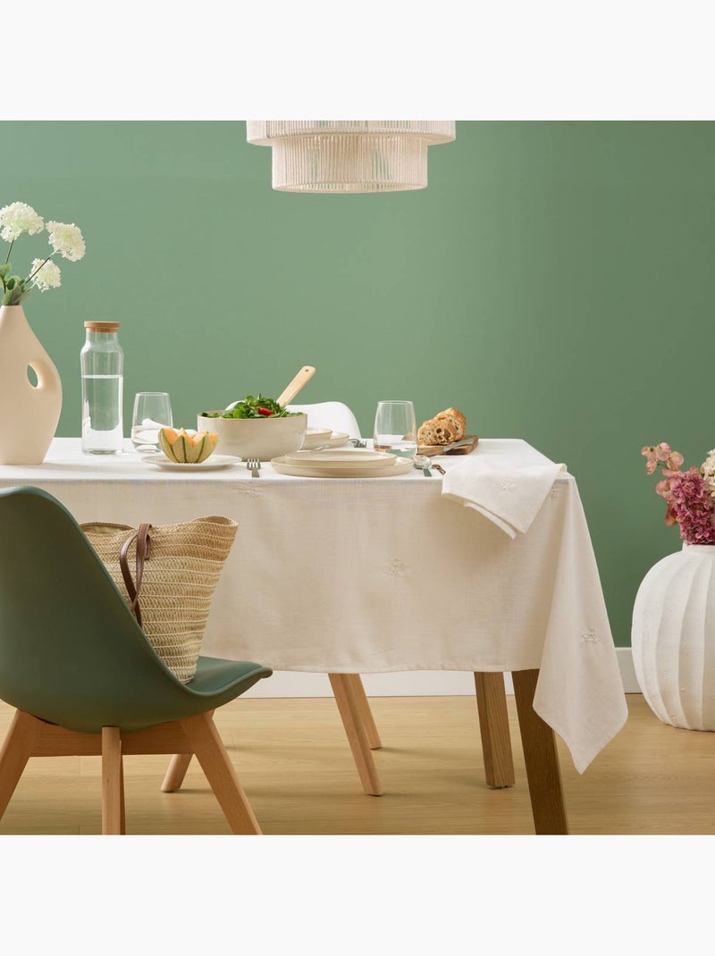 Nappe en coton brodé JOY Blanc - Kiabi