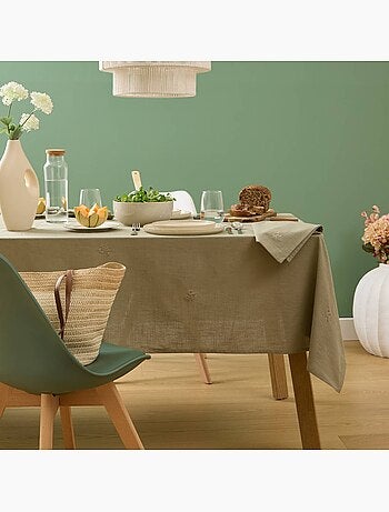 Nappe en coton brodé joy