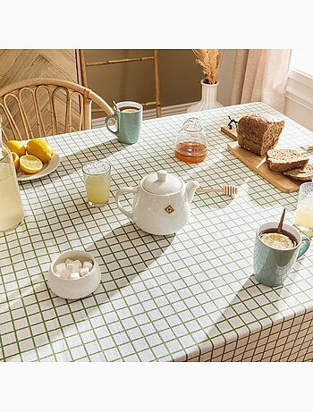 Nappe en coton carreaux traitement hydrofuge