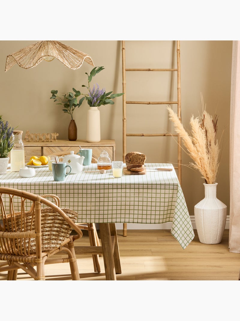 Nappe en coton carreaux traitement hydrofuge Vert - Kiabi