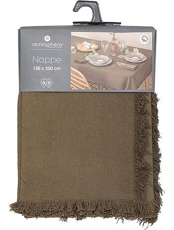 Nappe en coton rectangulaire à franges maha