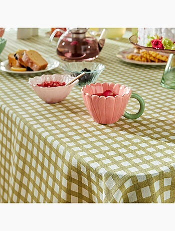 Nappe en coton vichy pour table rectangulaire