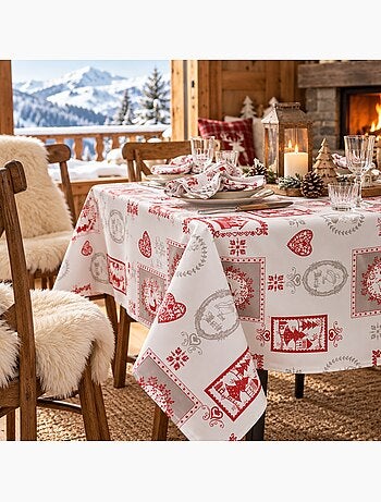 Nappe en coton winter – esprit chalet montagne