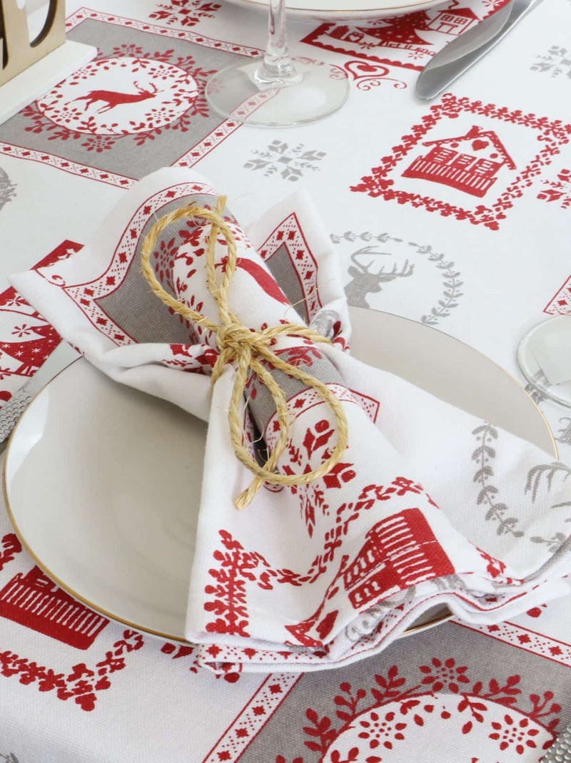 Nappe en coton winter – esprit chalet montagne Blanc - Kiabi