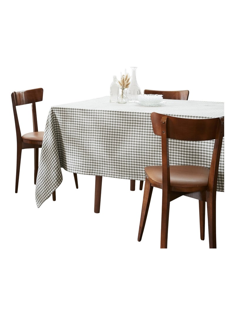 Nappe en gaze de coton Vickie vichy Kaki - Kiabi
