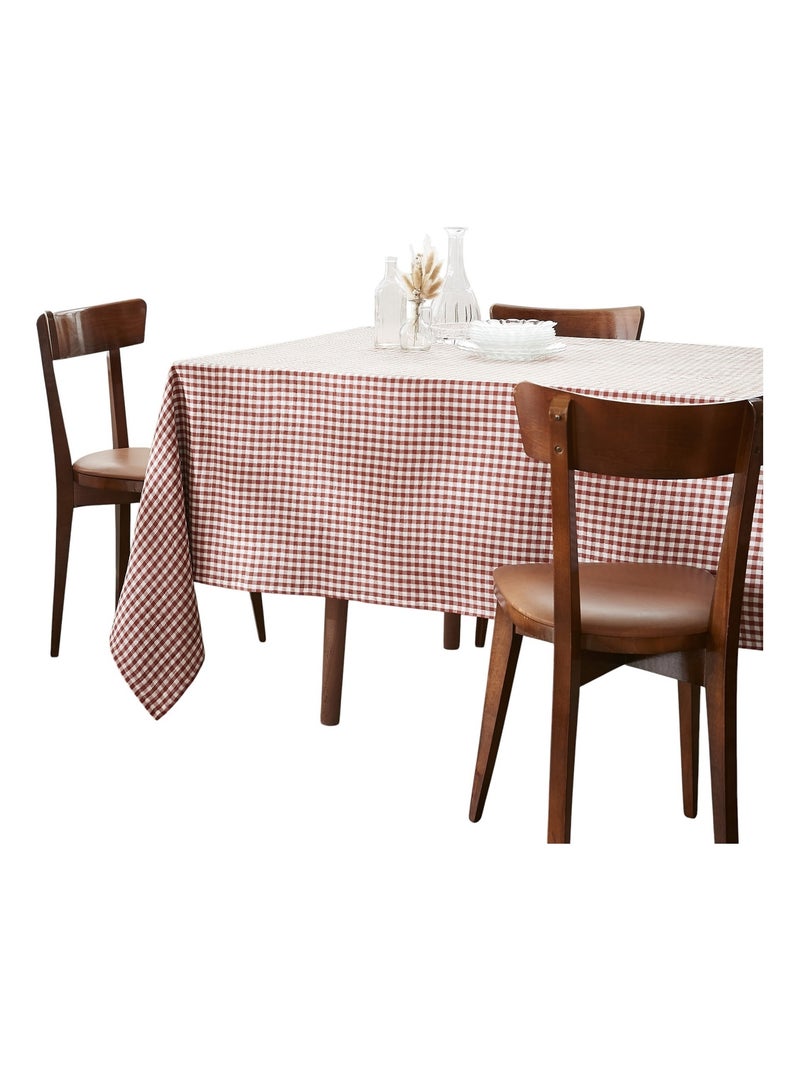 Nappe en gaze de coton Vickie vichy Marron - Kiabi