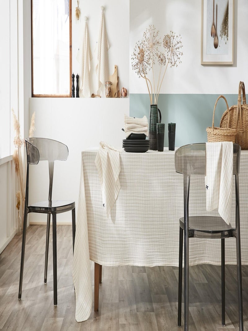 Nappe en gaze de coton Vickie vichy Noir - Kiabi