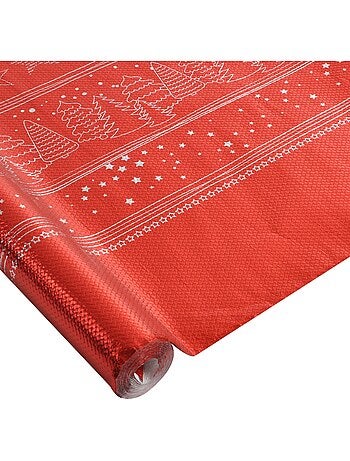 Nappe en papier chromee decoree rouge