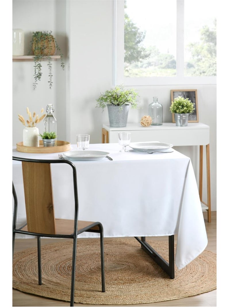 Nappe en polyester finition ourlet Nels Blanc Gris clair - Kiabi
