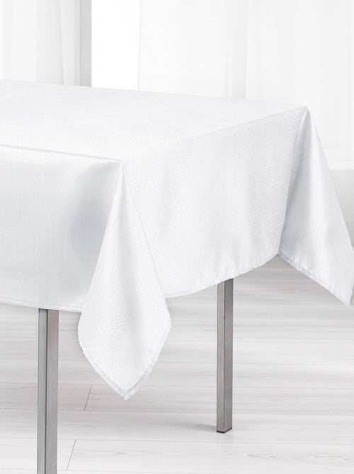 Nappe en polyester Schantung applique scintille blanc 140 x 200 cm - Kiabi