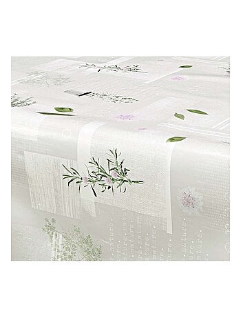 Nappe en toile cirée rectangulaire Aromatic - 140 x 250 cm - Ecru